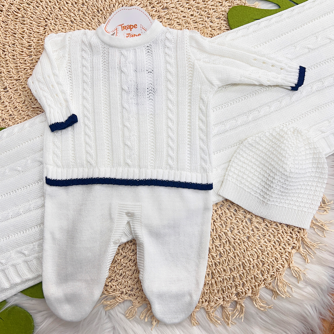  Saída de Maternidade Color - Branco e Marinho